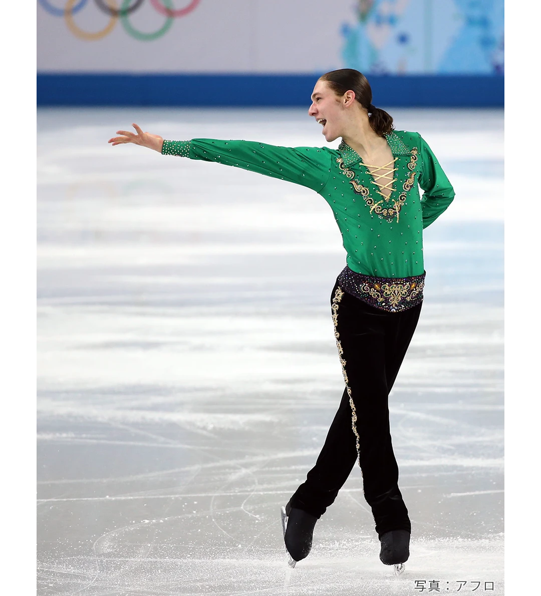 2014年ソチオリンピックで「リバーダンス」を披露したジェイソン・ブラウン選手