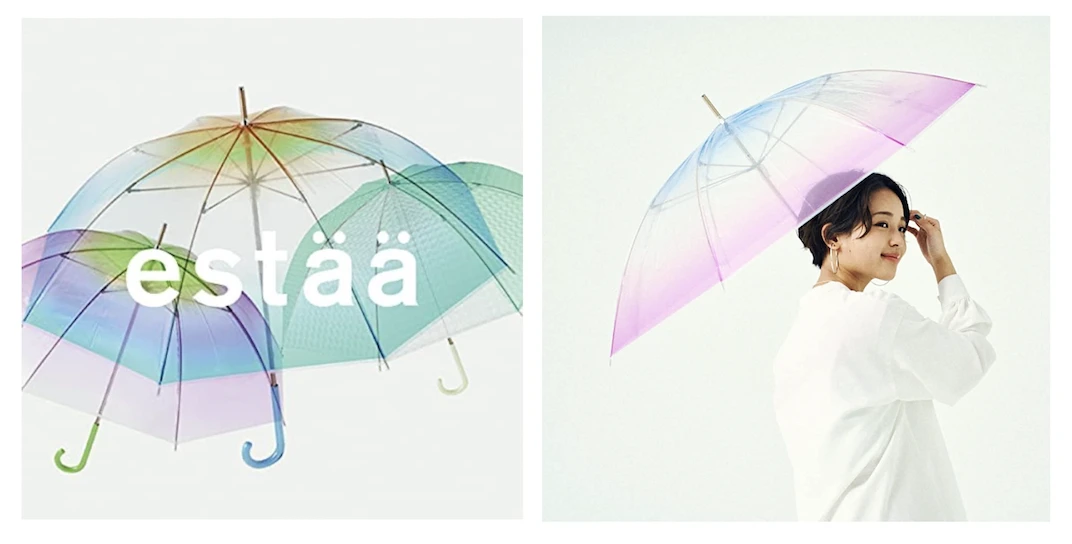 estaa 透明ビニール傘 使用イメージ写真
