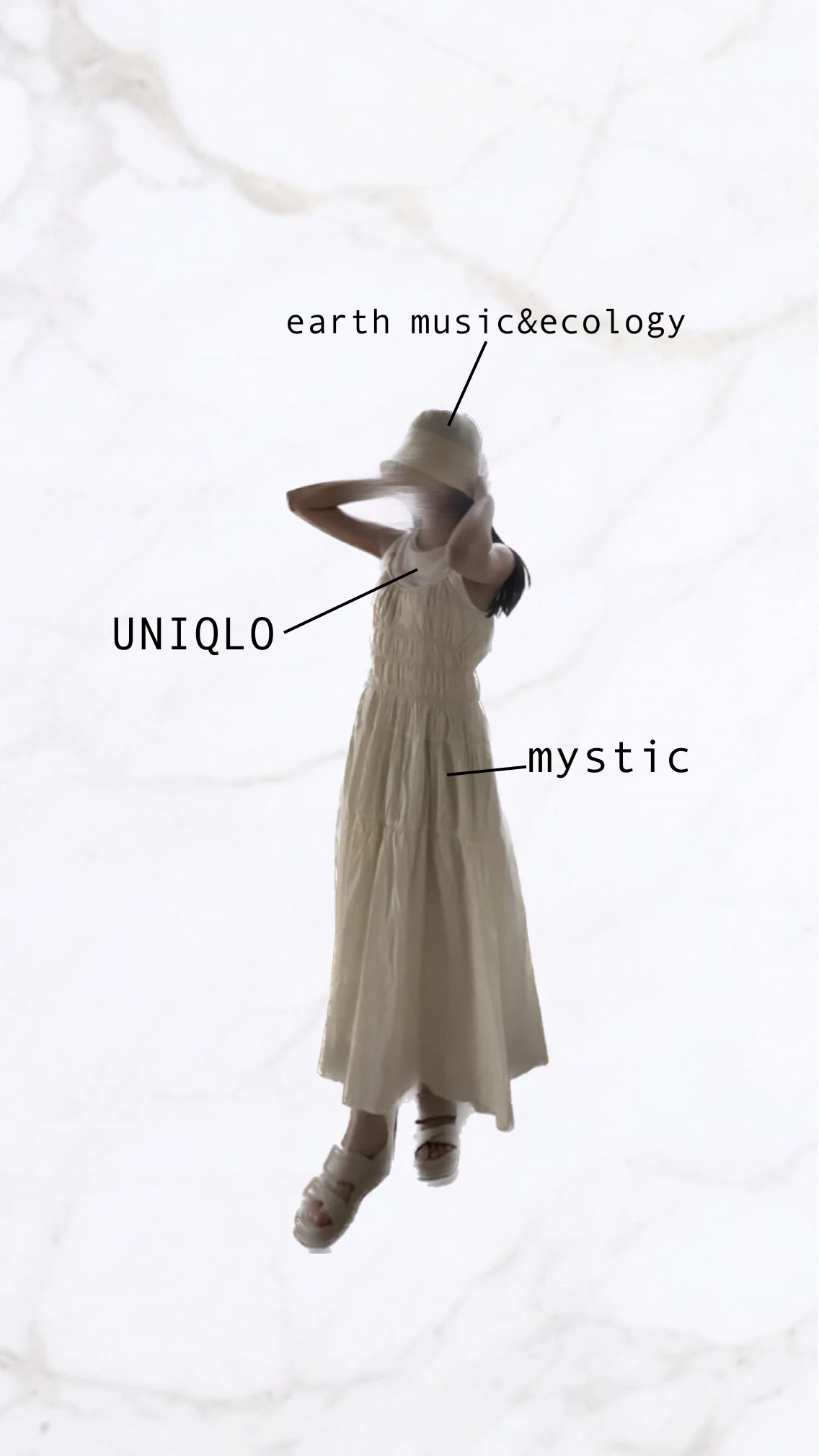 earth music＆ecologyのハット mysticのギャザーワンピース