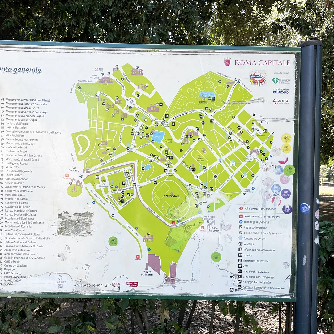 ボルゲーゼ公園の地図