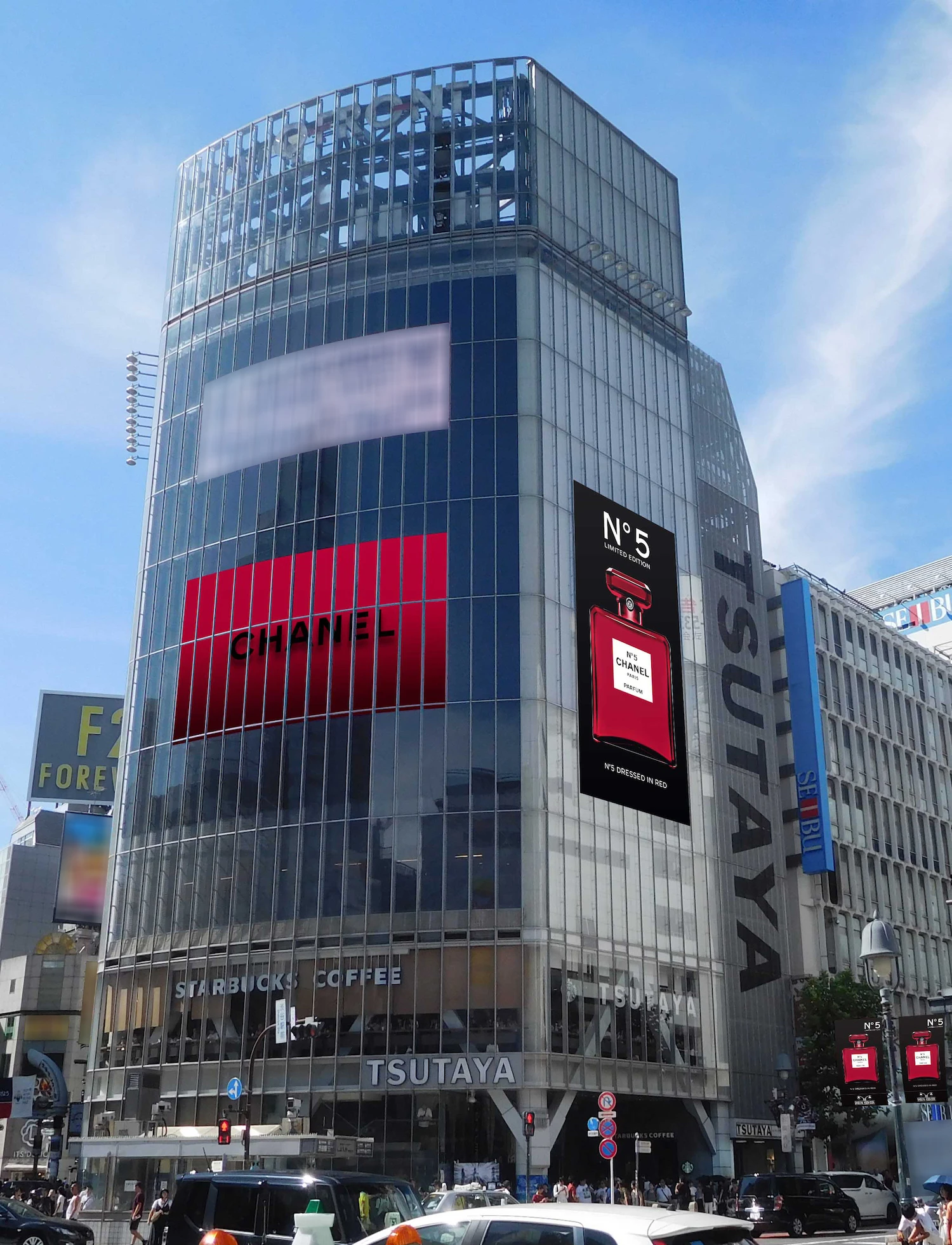 「シャネル N°５」の赤い限定ボトルが、渋谷と銀座の街をジャック！ _1_3