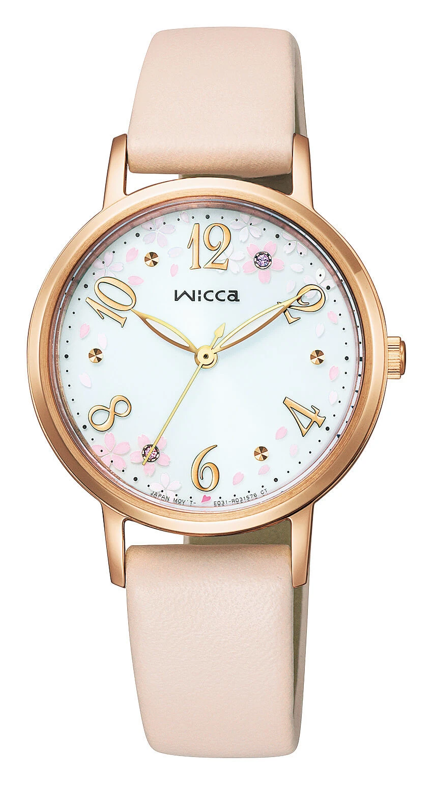 wicca（ウィッカ）×女優福原遥コラボ腕時計　ピンクベージュバンド