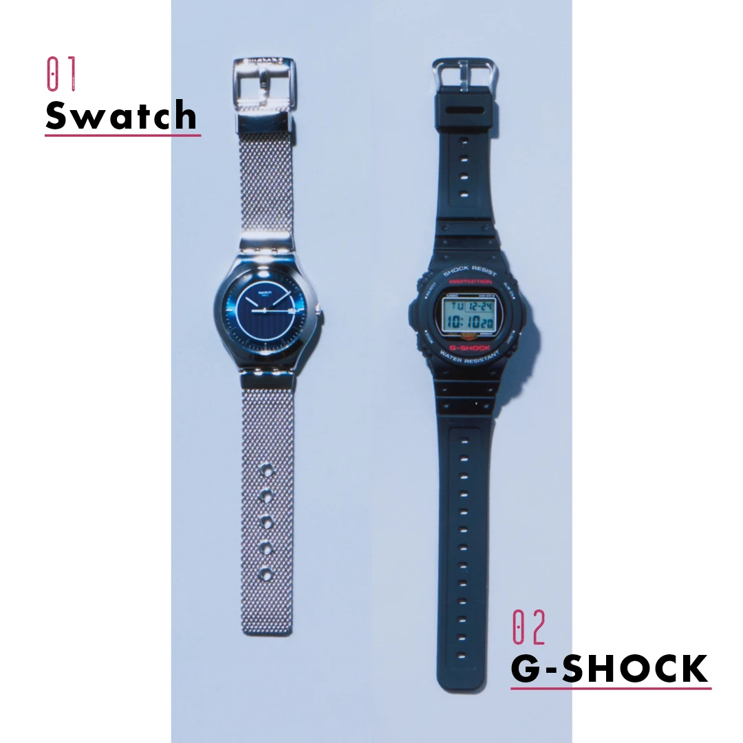 01 Swatch　02 G-SHOCK