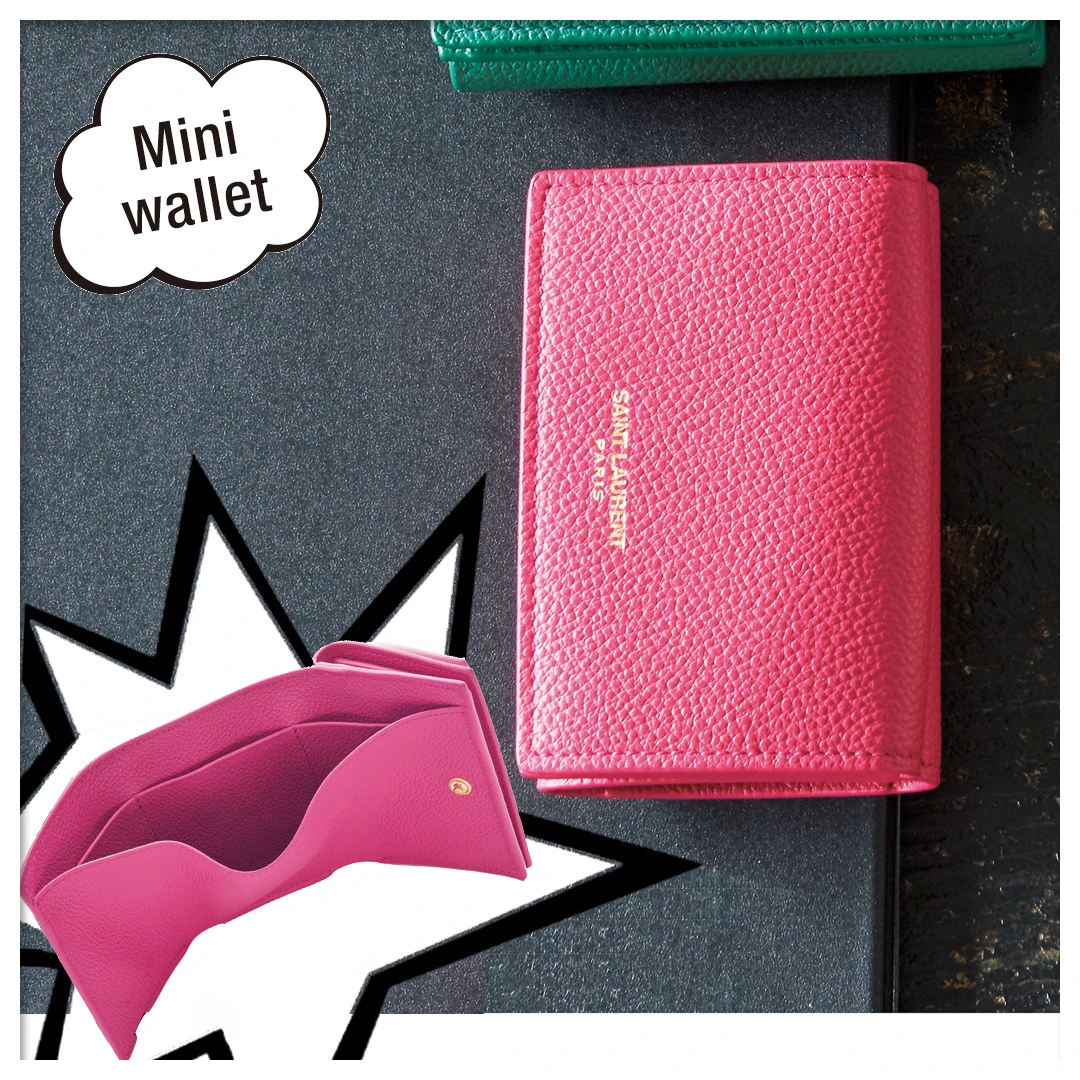  TINY WALLET IN GRAINED LEATHER（459784B680J5619）｜サンローラン