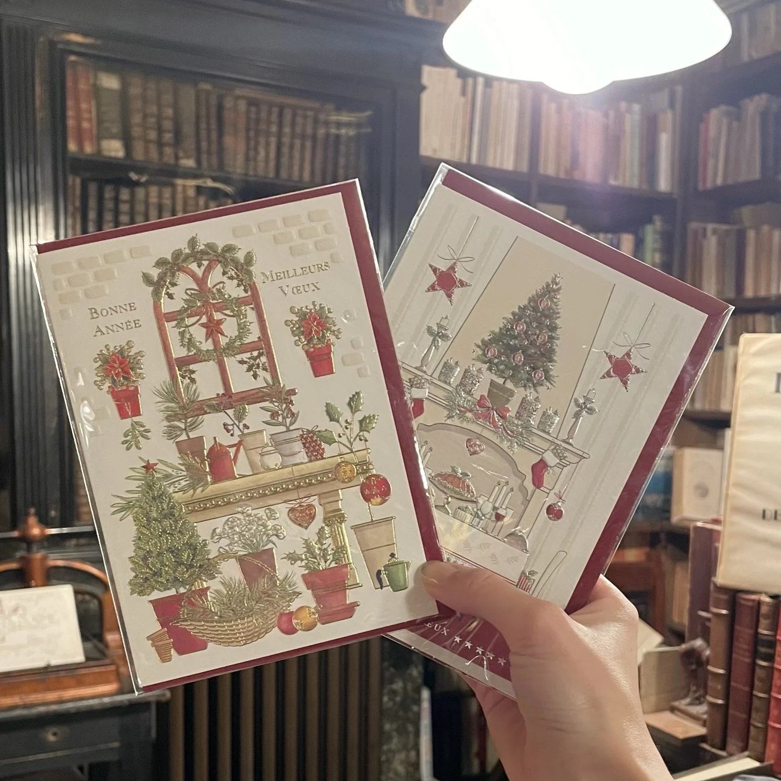 フランス　パリ　パッサージュ　古書店　クリスマスカード