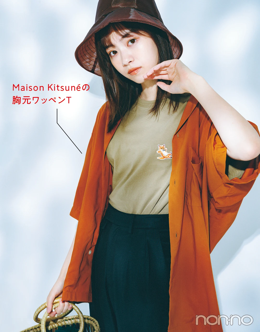 Maison Kitsunéの胸元ワッペンT