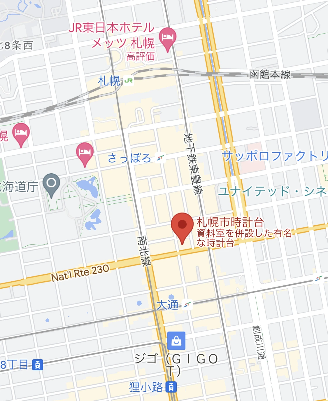 札幌時計台　地図