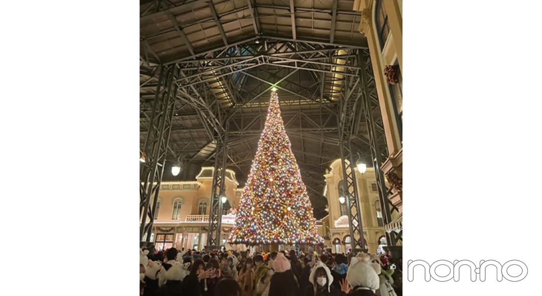 ディズニーランドの巨大クリスマスツリー