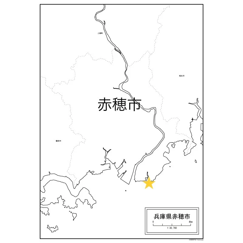 兵庫県赤穂市 白地図