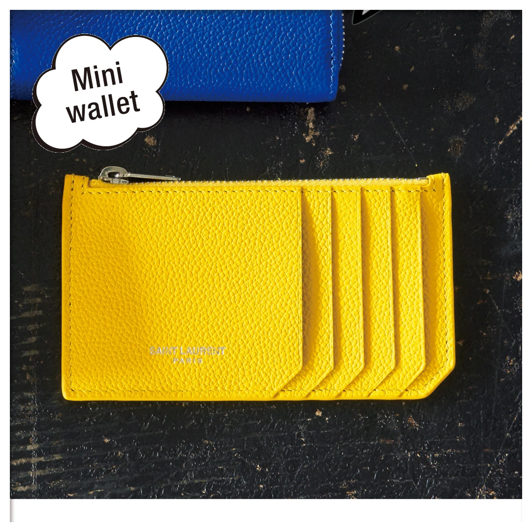 FRAGMENT ZIPPED CARD CASE IN GRAINED LEATHER（458583B680N7113）｜サンローラン