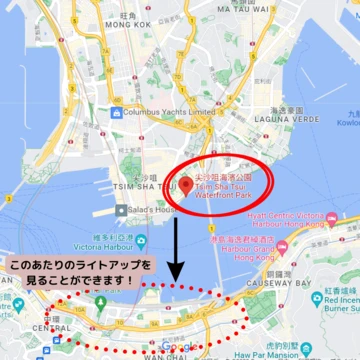 香港　尖沙咀　シンフォニー・オブ・ライツ　地図