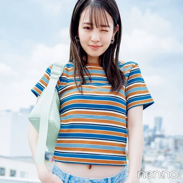 ヘルシーガールの週５服・横田真悠の夏Tコレクション2022＜マルチボーダーTシャツ＞