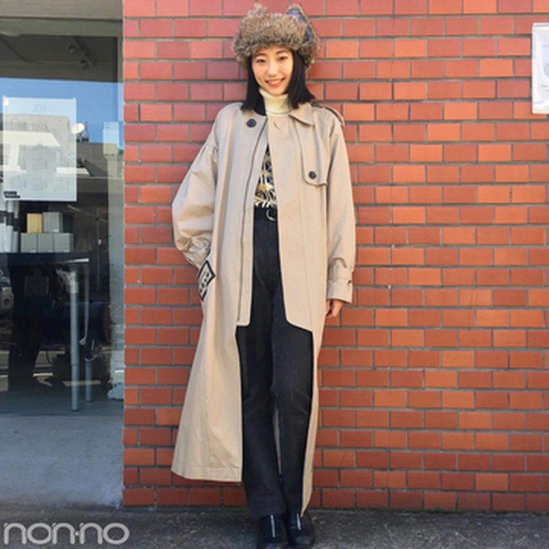 武田玲奈の冬コーデはアウラのコートにフライトキャップを合わせて【モデルの私服スナップ】